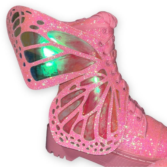 Dolls Kill Limited Edition Club Exx Bubblegum Metamorphosis Butterfly Boots - Picture 2 of 6